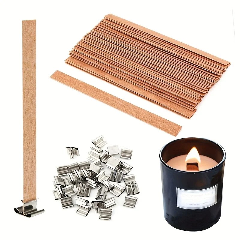 Candle Supplies Beeswax - 30 adet Yüksek Kaliteli Ahşap Mum