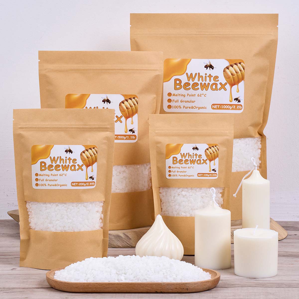 Candle Supplies Beeswax - 1000g Beyaz Balmumu DIY Mum Yapımı