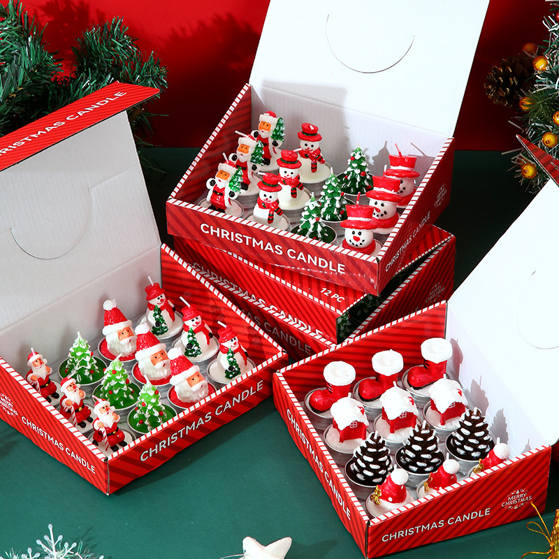 Candle Oil Supplies - 12 mumlar noel dekorasyon malzemeleri dumansız