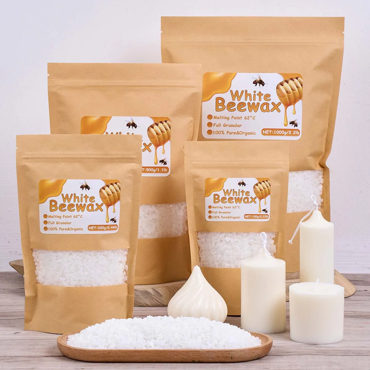 500g Beyaz Balmumu DIY Mum Yap - Candle Supplies Beeswax incelemesi ve fiyatı